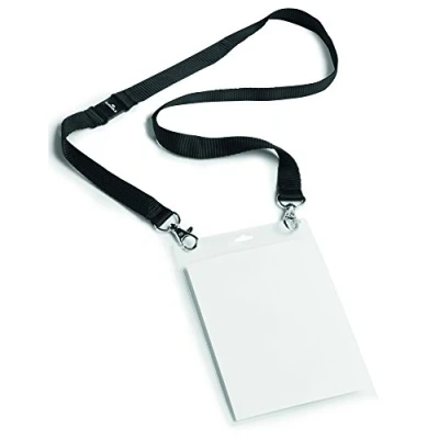 Abbildung von Durable Event Namensschild A6 mit Textilband Duo, 10 Stück, schwarz, 852501