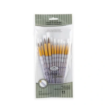 Abbildung von Royal &amp; Langnickel RCC 309 Crafters Choice, Brown Taklon 11 teiliges Rundpinsel Set