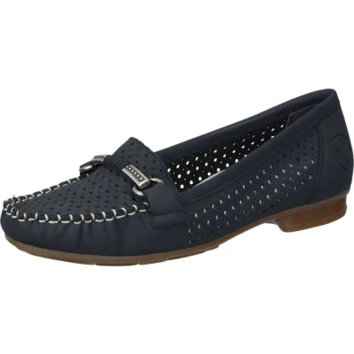 Abbildung von Rieker Slipper, Damen, Größe: 41, Blau Hochwertiges lederimitat