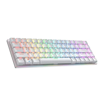 Abbildung von Ranked G65 Guardian 65% Vollaluminium Hot Swap fähige Mechanische Gaming Tastatur 68 Tasten RGB LED für PC/Mac QWERTY ANSI US Layout (Weiss, Gateron Low Profile Red)