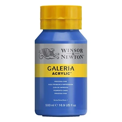Abbildung von Winsor &amp; Newton 2150535 Galeria Acrylfarbe, hohe Pigmentierung, lichtecht, buttrige Konsistenz, 500 ml Topf Process Cyan