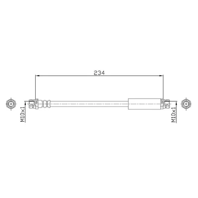 Abbildung von METZGER 4110359 Bremsschläuche 234 F10x1 VOLKSWAGEN: Passat B6 Variant, GOLF 5 Schrägheck, 6, AUDI: A3 Sportback, Cabrio