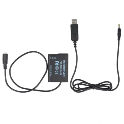 Abbildung von DC Kuppler + USB Adapter Set kompatibel mit Panasonic DMW DCC9 BLD10, BLD10E