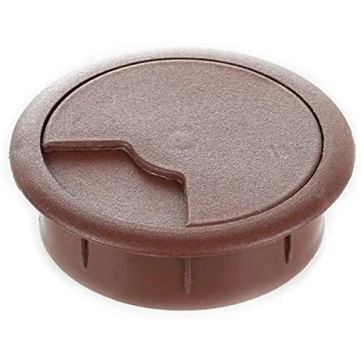 Abbildung von sossai® Kabeldurchführung KDM2 (1 Stück) Kabeldurchlass/Schreibtischkanal für Schreibtische, Büro &amp; Arbeitsplatten Farbe: Braun Durchmesser: 80 mm Material: Kunststoff