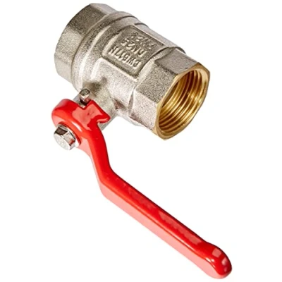 Abbildung von Meister Kugelhahn 30,93 mm (1 Zoll) IG Mit langem Stahlhebel &amp; vollem Durchgang Beidseitiges Innengewinde Hochwertiges Messing / Absperrhahn für Wasserleitungen Wasserhahn 9922950, Rot