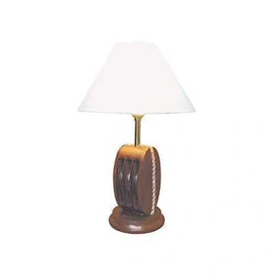 Abbildung von linoows Maritime Tisch Lampe, Tischleuchte, Schreibtischlampe mit Blockrolle 39 cm