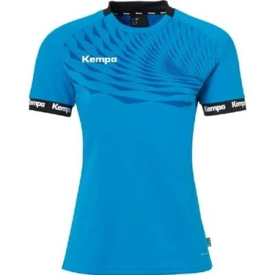 Abbildung von Kempa Wave 26 Shirt Women Damen Mädchen Sportshirt Kurzarm T Funktionsshirt Handball Gym Fitness Trikot elastisch und atmungsaktiv taillierter Schnitt, Kempablau/Royal, L