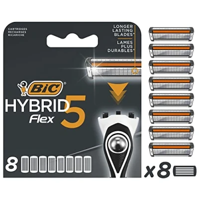 Abbildung von BIC Rasierklingen Hybrid 5 Flex Männerrasierer Nachfüllklingen 8er Nachfüllpackung, 8 tlg.