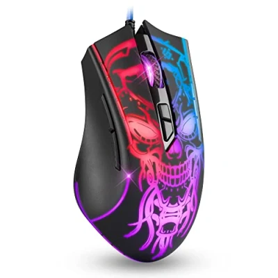 Abbildung von Defender Bulletstorm GM 928 Kabelgebundene Gaming Maus, ergonomische Maus mit optischem Sensor, 7 Tasten, 4 DPI Einstellungen, mehrfarbige Hintergrundbeleuchtung, Soft Touch Gehäuse, schwarz