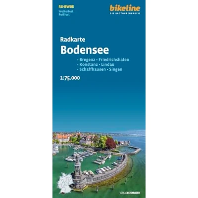 Abbildung von Radkarte Bodensee (RK BW08): Bregenz Friedrichshafen Konstanz Lindau Schaffhausen Singen, 1:75.000, wetterfest/reißfest, GPS tauglich mit UTM Netz (Bikeline Radkarte)