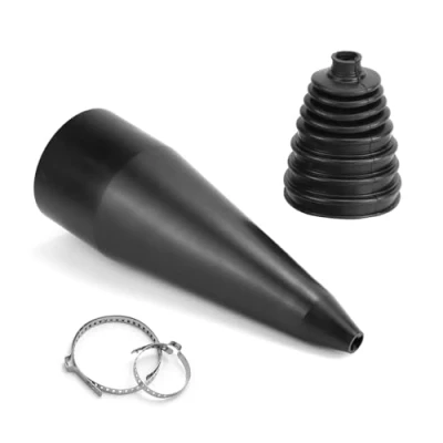 Abbildung von QWORK® Achsmanschetten Faltenbalg, Achsmanschettensatz mit Metallschellen, incl Montagekegel