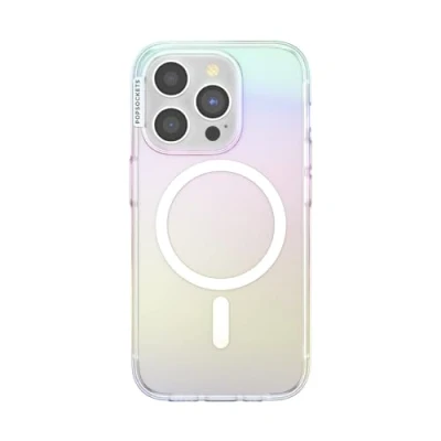 Abbildung von PopSockets iPhone 15 Pro Hülle kompatibel mit MagSafe, Handyhülle für Pro, kabellos aufladbar, nur Shimmer