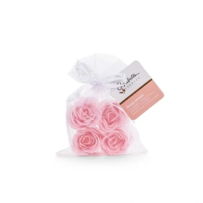 Abbildung von Isabelle Laurier Set mit 4 Baderosen in einem Organza Beutel Konfetti Rosenblüten 98% natürlichen Inhaltsstoffen Geschenk für Damen
