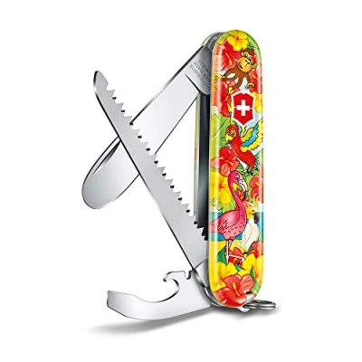 Abbildung von Victorinox Schweizer Taschenmesser, My First Tier Edition, Multitool, Swiss Army Knife mit 9 Funktionen, Klinge ohne Spitz, Schraubendreher