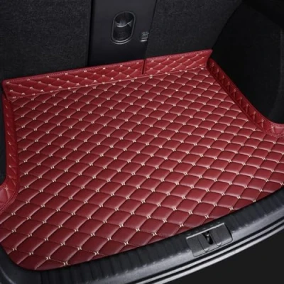 Abbildung von Kofferraummatten für Cupra UrbanRebel Terramar, aus Leder Nach Maß Ganzjahres Teppichbezüge, Autozubehör, Car Boot Mats,7 Wine red
