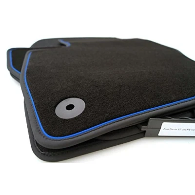Abbildung von kh Teile Fußmatten Focus RS ST (Zierband Blau) Velours Automatten Original Qualität Premium Set 4 teilig