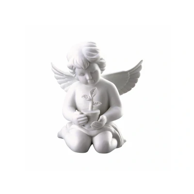 Abbildung von Rosenthal Engel gross weiss matt mit Blumentopf 14cm