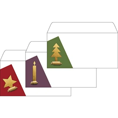 Abbildung von SIGEL DU257 Briefumschläge Weihnachten gummiert DIN lang 25 Stück &quot;Cut out style&quot;