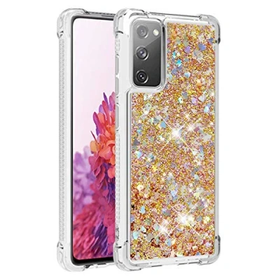 Abbildung von KBIKO zxl Handyhülle Samsung Galaxy S20 FE 4G Glitzer, Flüssig Treibsand Mädchen Frauen Glitter Quicksand Weich TPU Bumper Silikon Schutzhülle für 2022 / 5G.Gold YBL