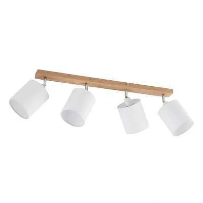 Abbildung von Lindby Deckenstrahler Imarin, 81 cm, weiß, 4 flammig, Holz