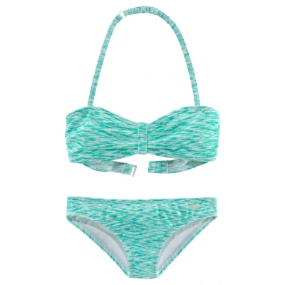 Abbildung von Venice Beach Bandeau Bikini für Kinder, Größe: 122/128, Mint / weiß