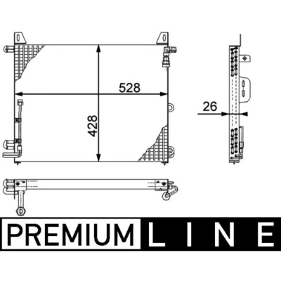 Abbildung von MAHLE ORIGINAL AC 656 000P Klimakondensator ohne Trockner 528 MERCEDES BENZ: SL Cabrio