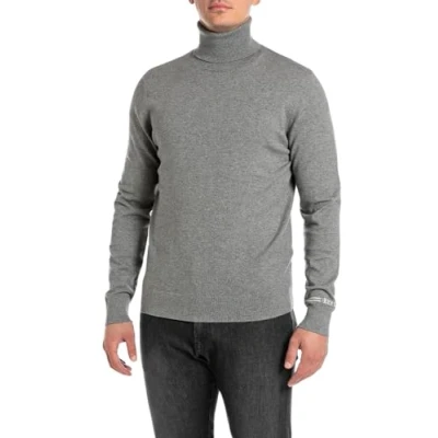 Abbildung von Replay Herren Pullover mit Rollkragen, Grau (Medium Grey Melange M06), M