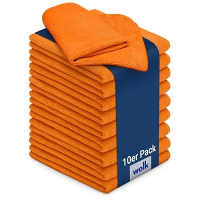 Abbildung von wolk Universaltuch (fusselfrei und frotteeartig) Mikrofasertuch (Polyester, 40x40 cm, 10er Set, hygienisch auf 90 waschbar)