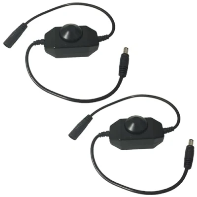 Abbildung von LITAELEK DC 12V 24V 3A PWM Dimmer COB LED Streifen Schalter Dimmbare SMD Strip Controller In line Dimmschalter Drehdimmer Schnurdimmer Regler Stufenlos Dimmen Kontrolleur für Strip, Schwarz