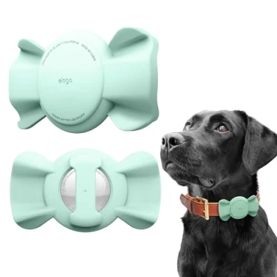 Abbildung von elago Ribbon Hülle für Haustierhalsband, kompatibel mit Apple AirTag, niedlich gestaltete Halterung Hunde und Katzenhalsband, Schlaufengeschirr [Ortungsgerät Nicht im Lieferumfang enthalten]