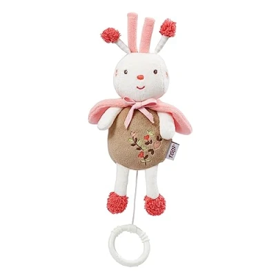 Abbildung von Fehn Spieluhr Baby Einschlafhilfe Biene Kuscheltier mit Befestigung Melodie &quot;Weißt du wieviel Sternlein&quot; Babyspielzeug für Unterwegs &amp; Zuhause Musikspielzeug Babys Kinder
