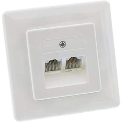 Abbildung von InLine 69989C ISDN Anschlussdose, 2x RJ45 Buchse, Unterputz, Schraubanschluss 8 fach