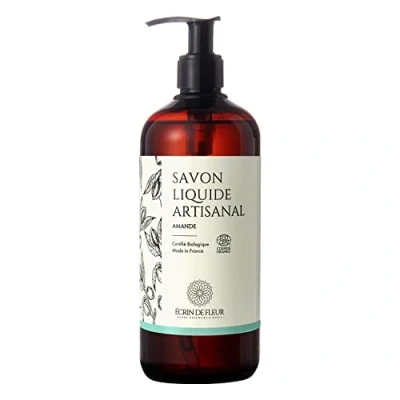 Abbildung von ÉCRIN DE FLEUR Bio Flüssigseife Mandel, minimale Inhaltsstoffe und frei von Chemikalien,Handseife Duschgel,1x500ml
