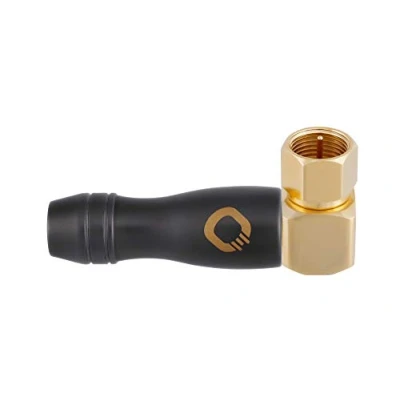 Abbildung von Oehlbach Transmission Shift S90 koaxial F Stecker IEC (m) (Satelliten Winkelstecker, Adapter, schraubbar) vergoldet für TV/Radio Anschluss 1 Stück
