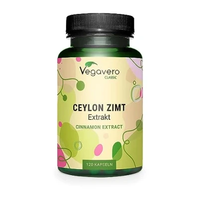 Abbildung von Ceylon Zimt Kapseln Hochdosiert: 2.500 mg (10:1 Extrakt) Vergleichssieger 2024* Für 4 Monate Laborgeprüft Vegan &amp; Ohne Zusätze 120 Stück Deutsche Produktion von Vegavero®