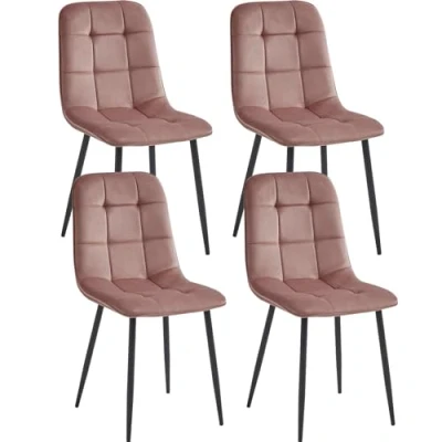 Abbildung von Colenis Ela Esszimmerstühle 4er Set Rose Samt Für Esszimmer, Küche &amp; Wohnzimmer Modernes Design
