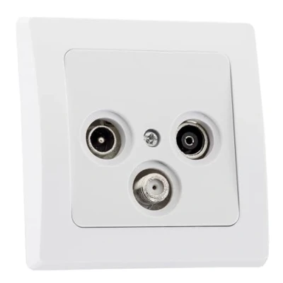 Abbildung von Chilitec Antennendose Delphi TV Sat Kabel Fernsehen Radio Digital Full HD UHD 4K tauglich End Dose mit 1 Fach Rahmen Weiß