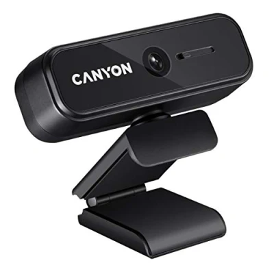 Abbildung von CANYON Webcam 1080p mit Abdeckung Full HD USB Web Camera Plug &amp; Play 360 Drehbare Kamera Kompatibel Windows für Streaming Videochat, Zoom, YouTube, Skype, zum Konferenz