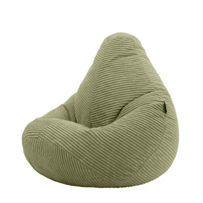 Abbildung von Icon Dalton Sitzsack Kinder, Salbeigrün, Flauschiger Cord Stoff, mit Füllung, Bequemer Kinder Gaming Sessel, Kuschelsessel, Lese Schlafzimmer, Kinderzimmer, Spielzimmer