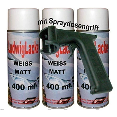 Abbildung von Ludwiglacke Lackspray Weiss matt 3 x 400 ml Plus Haltegriff