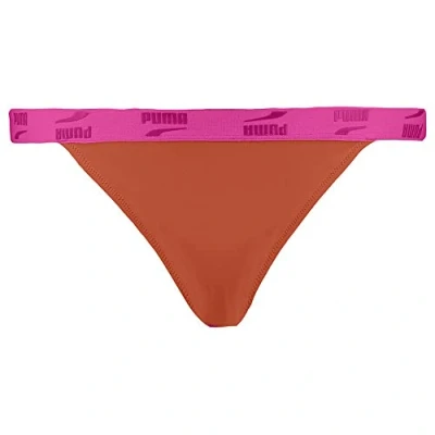 Abbildung von PUMA Damen Tanga Brief Bikini Bottoms, Pink / Chili, S EU