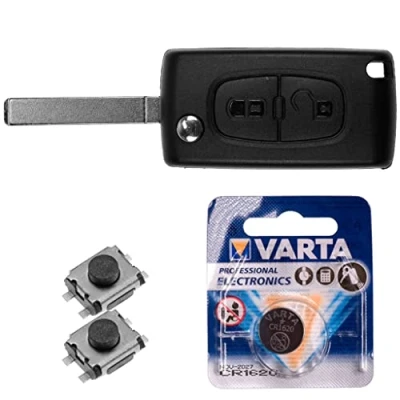 Abbildung von Repair Reparatur Satz Autoschlüssel Funk Fernbedienung Austausch Gehäuse mit 2 Tasten + VA2 Rohling Batterie kompatibel Peugeot 407 Partner Citroen C2 C3 Berlingo
