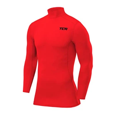 Abbildung von TCA Jungen Pro Performance Kompressions Thermoshirt, Langarmshirt mit Stehkragen Rot, 8 10 Jahre