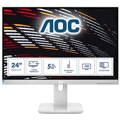 Abbildung von AOC 24P1/GR 24 Zoll FHD Monitor, höhenverstellbar (1920x1080, 60 Hz, VGA, DVI, HDMI, DiplayPort, USB Hub) grau