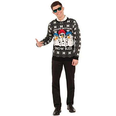 Abbildung von Forum Novelties Herren Snow Buds Christmas Sweater Sweatshirt, Mehrfarbig, X Groß