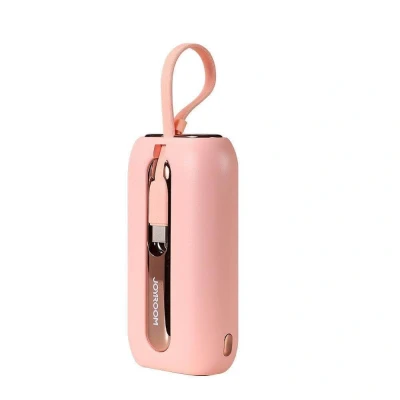 Abbildung von JOYROOM Powerbank 10000mAh mit 2 integrierten USB C und iPhone Kabeln pink (1 St)