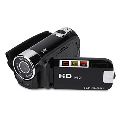 Abbildung von Digitaler Camcorder, Full HD 270 Drehung 1080P 16X High Definition Video DV Kamera Professionelle Videokamera für Picknick Camping im Freien(Schwarz)