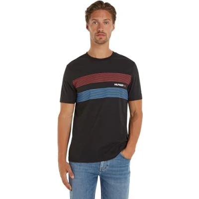 Abbildung von Tommy Hilfiger Chest 85 TEE Tshirt print, Herren, Größe: XS, Black