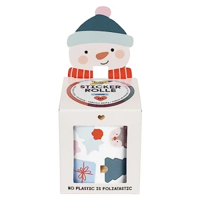Abbildung von folia 27105 Stickerrolle WINTER, Sticker Set mit 464 Aufklebern, 4 m lang verschiedenen selbstklebenden Motiven
