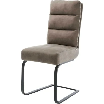 Abbildung von Schwingstuhl Pela Flex Taupe Vintage Freischwinger flach Schwarz Taschenfederkern